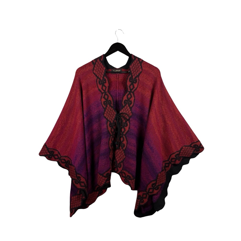 Invisible World Cape Women's M Alpaca Boho Aztec Tribal Kimono Wrap